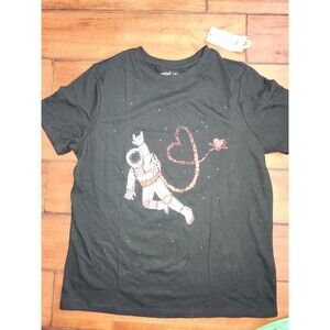 Nwt Cat & Jack Black Space Tee Size L(10/12) Husky